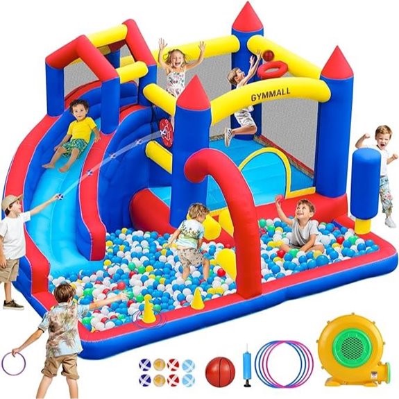 Inflatable Bounce House with Slide and Climbing Wall