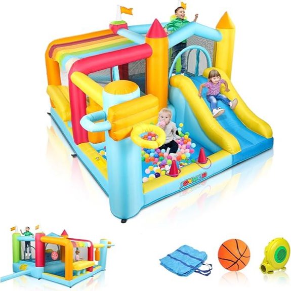 JOYMOR 9-in-1 Inflatable Bounce House with Basketball
