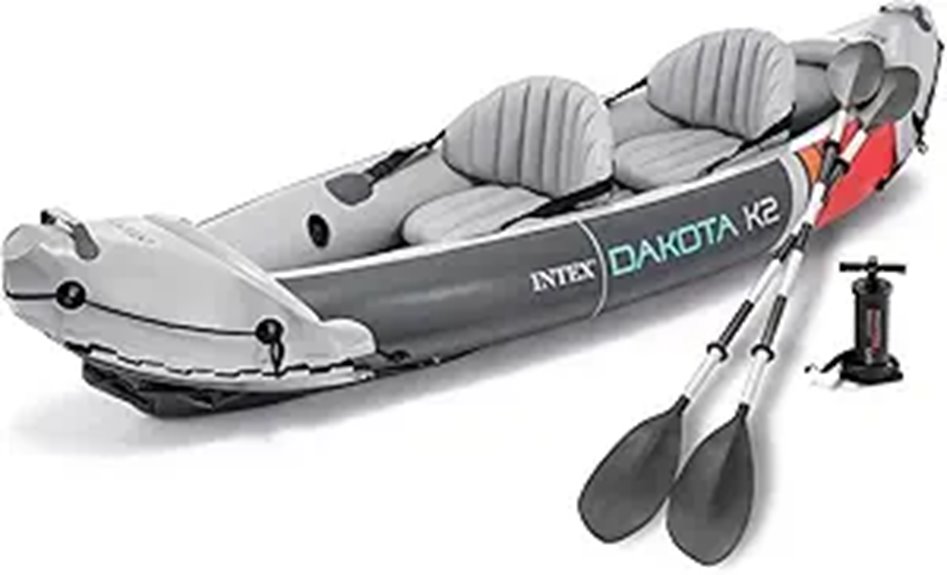 inflatable kayak with paddles