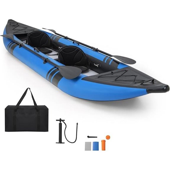 inflatable tandem kayak set