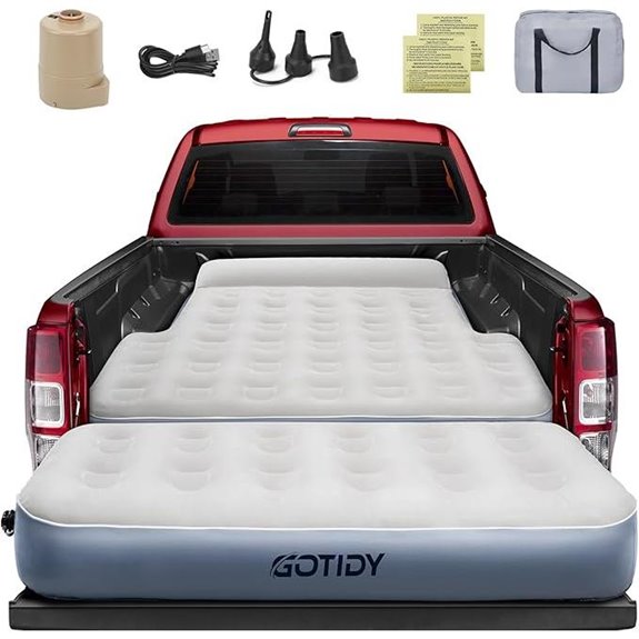 Inflatable Truck Bed Mattress with Built-in Pump