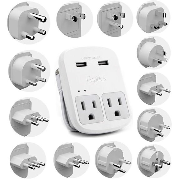 Ceptics International Plug Adapter Kit with USB Ports