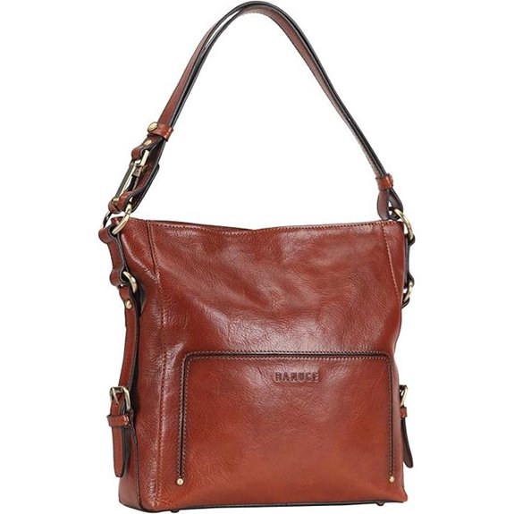 Banuce Italian Leather Handbag with Convertible Strap