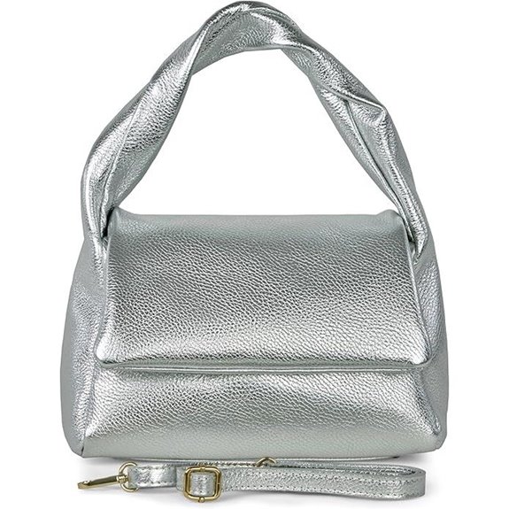 Italian Leather Top-Handle Bag with Zipper Flap
