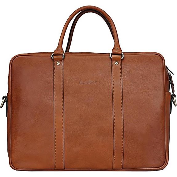 Banuce Italian Leather 14-Inch Laptop Briefcase