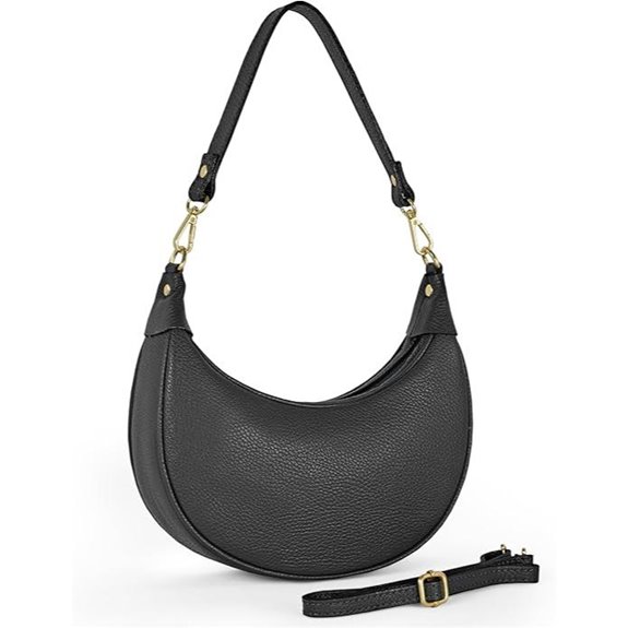 Italian Leather Shoulder Bag with Short & Long Straps