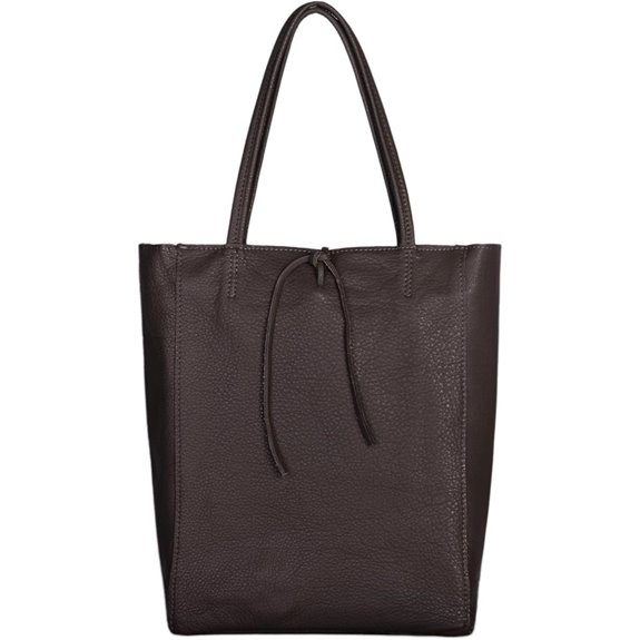 Italian Calf Leather Tote with Zipper and Inner Pocket