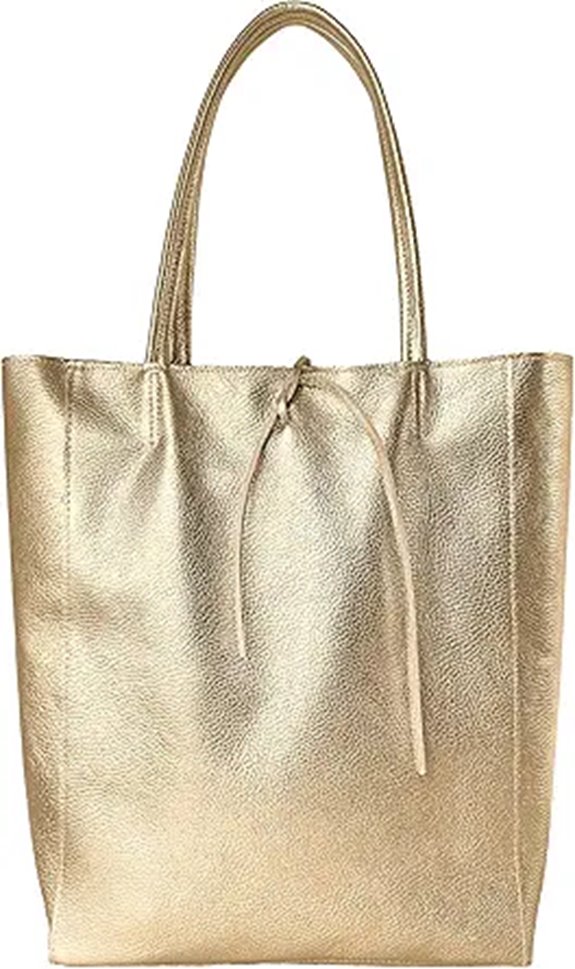Italian Metallic Leather Tote Bag for Women