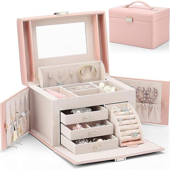 Vlando Jewelry Organizer with Mirror and Drawers