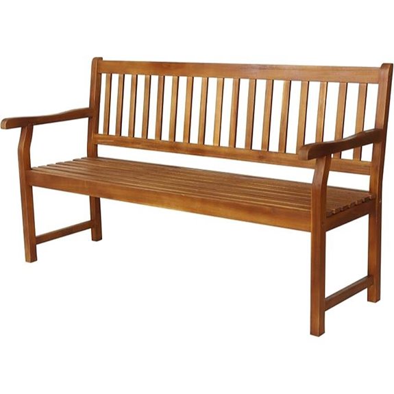 JONATHAN Y Laurel 3-Seat Acacia Wood Patio Bench
