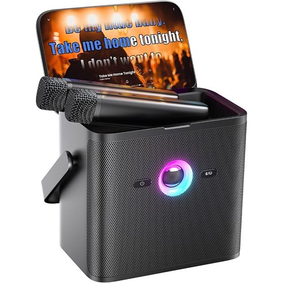 Ikarao Karaoke Machine with Microphones and Lyrics Display