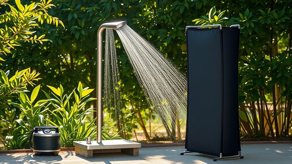 key outdoor shower features