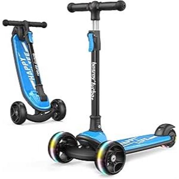 Besrey 3-Wheel Kids Kick Scooter with LED Lights