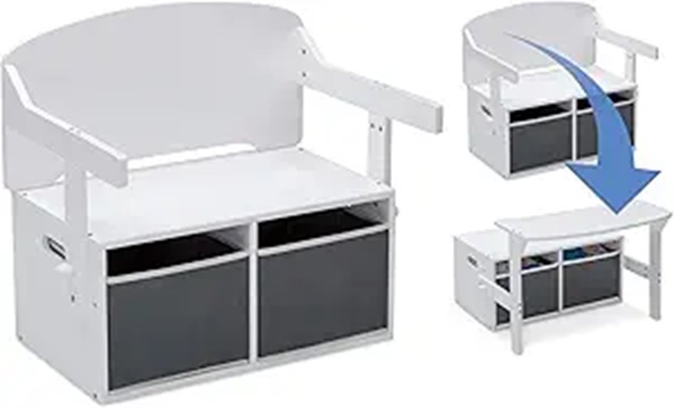 kids convertible activity bench