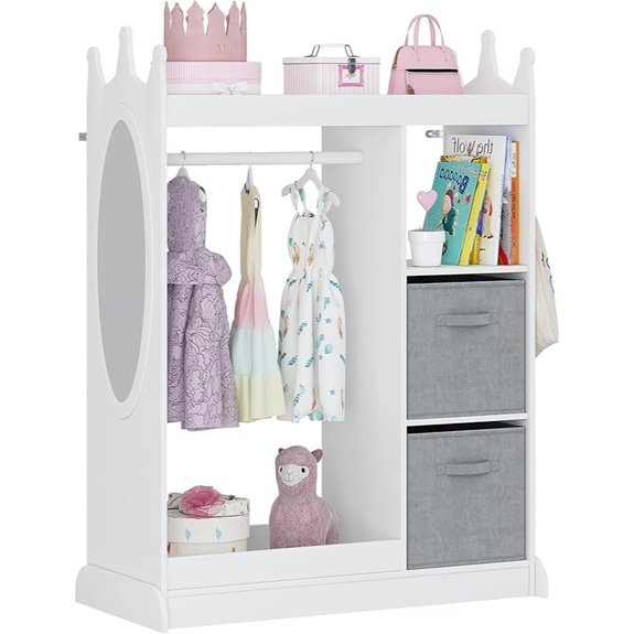 UTEX Kids Play Armoire with Mirror and Storage