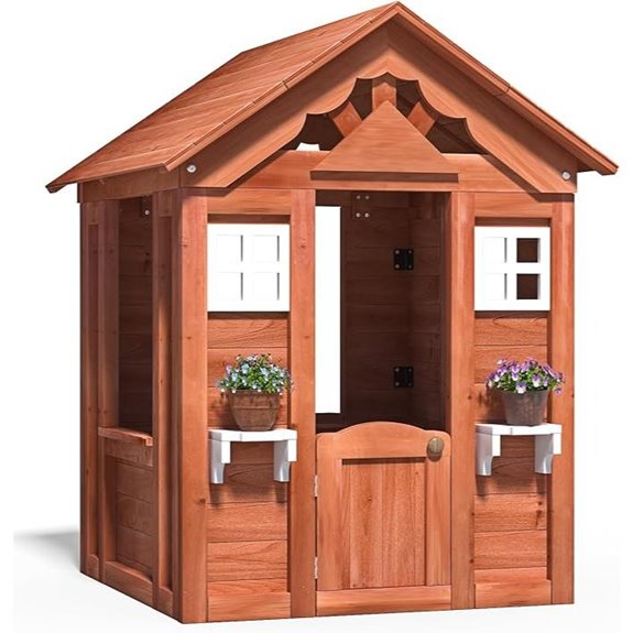 Kids Outdoor Wooden Playhouse for Ages 3-10