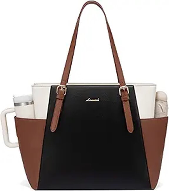 LOVEVOOK Laptop Tote Bag with Large Cup Holder