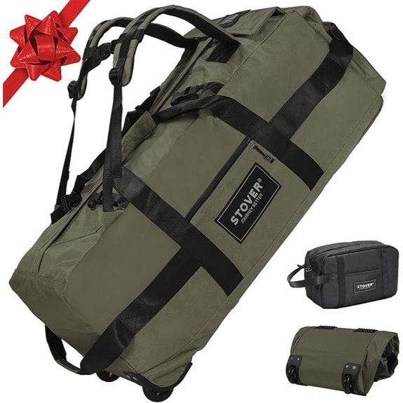 STOVER 100L Rolling Duffel Bag with Toiletry Bag