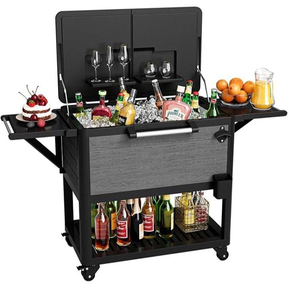 104 Quart Patio Rolling Ice Chest Cooler Cart