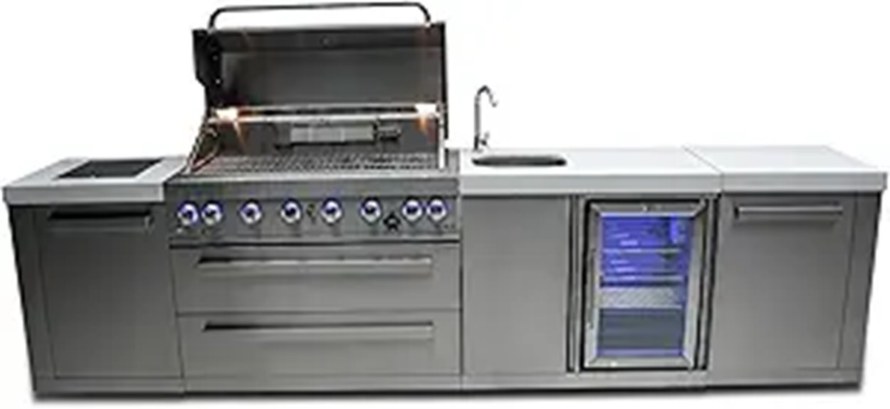 Mont Alpi 44-inch 6 Burner Outdoor Kitchen Grill