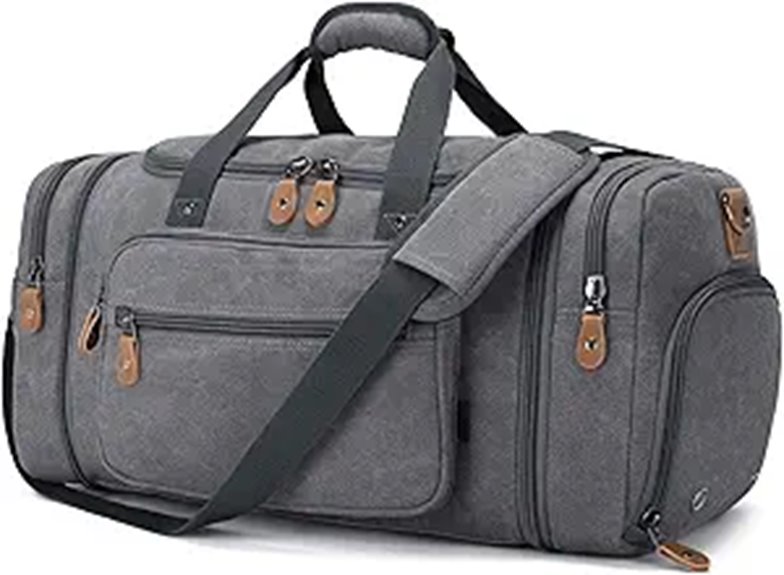 Gonex Canvas Duffle Bag 60L with Shoe Compartment