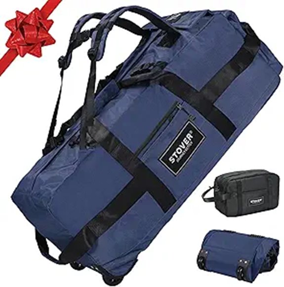 STOVER 80L Rolling Duffel Bag with Toiletry Bag