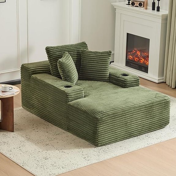 Oversized Chaise Lounge Sofa Chair with Pillows