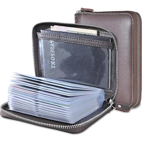 Credit Card Holder Wallet Large Leather Passport Case 42 Card Slots