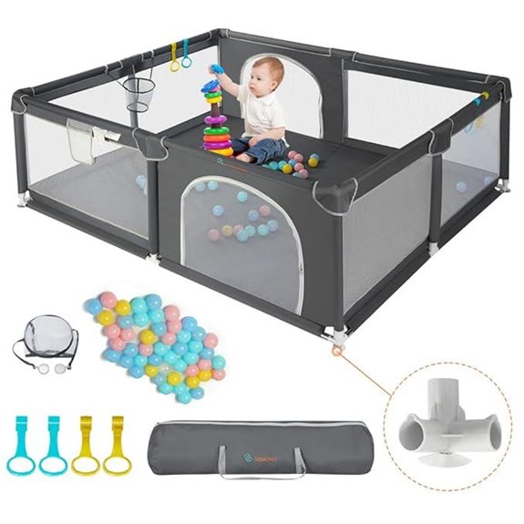 COMOMY Baby Playpen Extra Large Non-Slip Mesh Fence