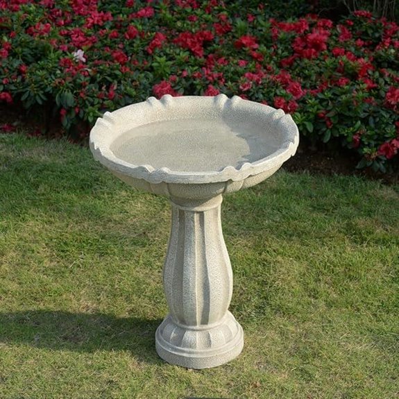 Bird Bath for Outside - 26'' Tall Resin Stone