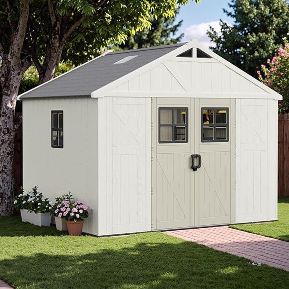 Greesum 10×8 FT Plastic Outdoor Storage Shed