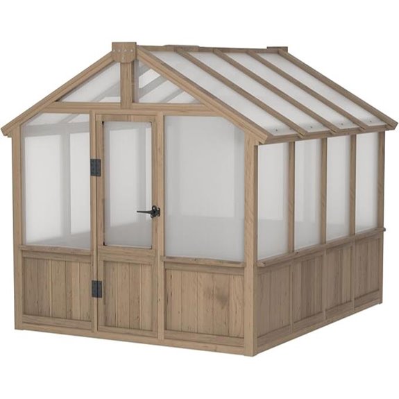 BlueWish 6x8FT Polycarbonate Greenhouse with Cedar Frame
