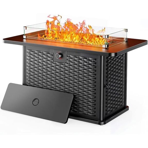Ciays 43-Inch Rectangular Propane Fire Pit