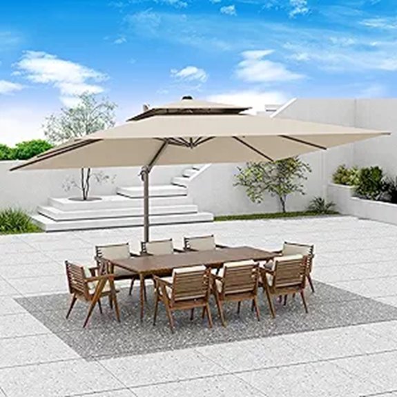 9x12 FT Cantilever Patio Umbrella with 360° Rotation