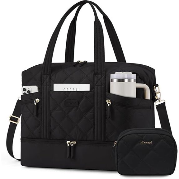 LOVEVOOK 56L Large Travel Duffle Bag with Shoe Compartment