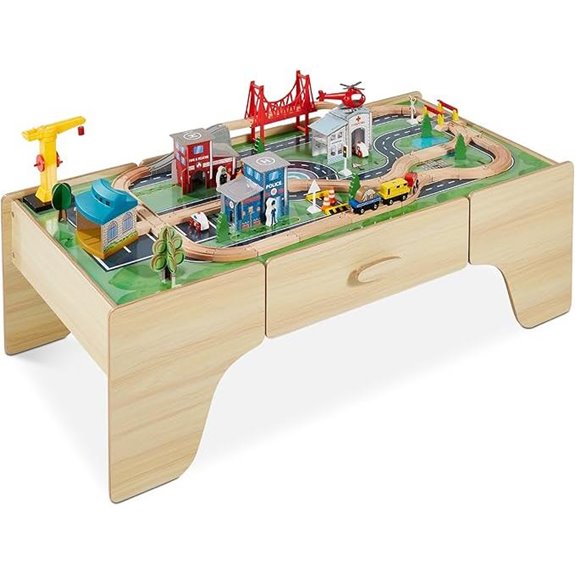 Best Choice 50in 70-Piece Wooden Train Table Set Set