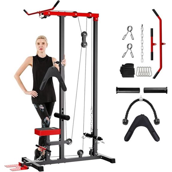 VANSWE Lat Pull Down Machine with Foot Plate
