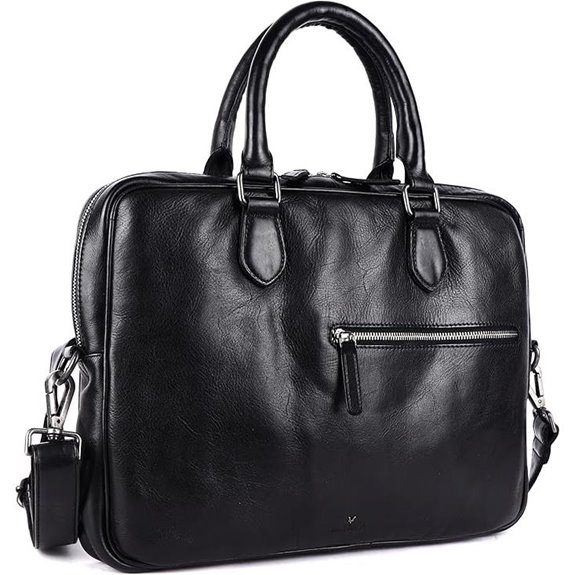 Genuine Italian Leather 14-Inch Laptop Messenger Bag