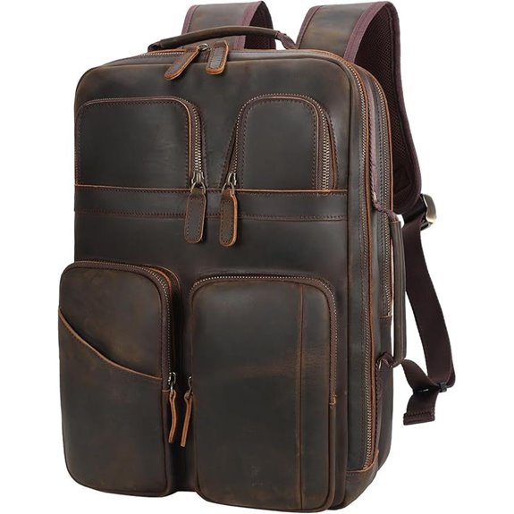 TIDING Leather 15.6 Laptop Backpack for Men