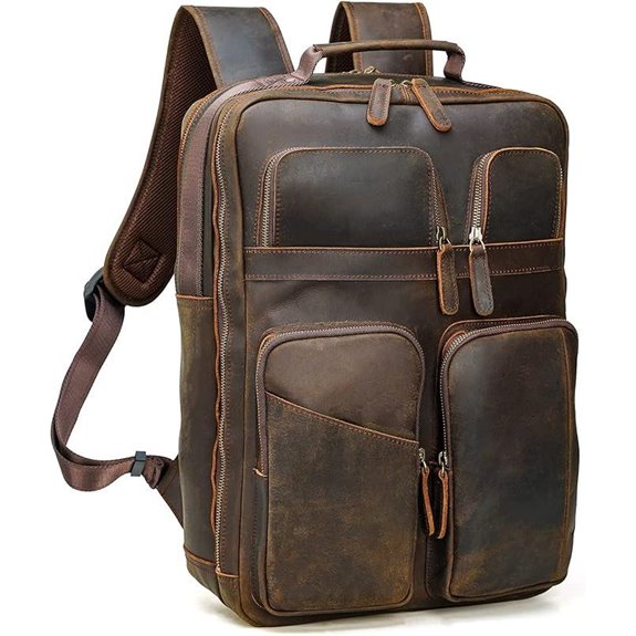 Polare 17.3-Inch Leather Business Travel Backpack