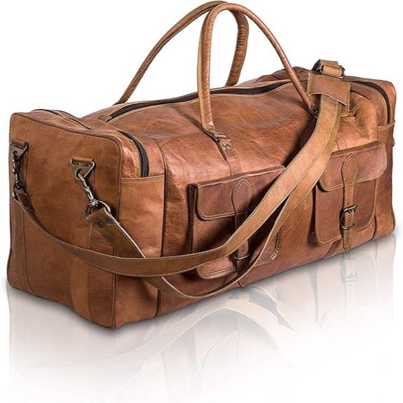 Leather Duffel Bag 32 Inch Travel and Sports Weekender