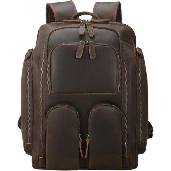 Masa Kawa Leather Backpack with Laptop & Camera Sleeve