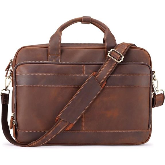 Jack&Chris Leather Briefcase for Men 15.6-Inch Laptop