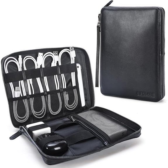 Polare Leather Travel Cable Organizer Case