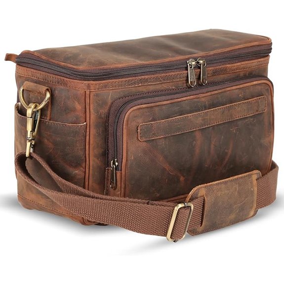 Rofozzi Leather Camera Messenger Bag with Tripod Carry