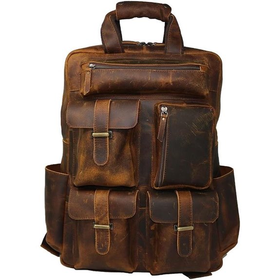 Jaald Leather Laptop Backpack with Anti-Theft Pocket