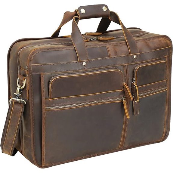 Polare Leather Laptop Messenger Bag for 17.3” Laptops