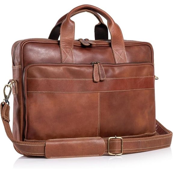 KomalC Leather Laptop Messenger Bag for Men & Women