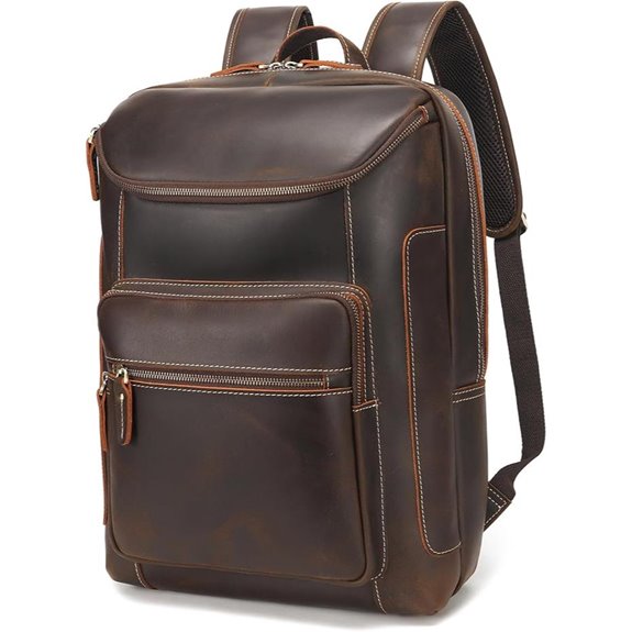 LANNSYNE Leather Laptop Backpack for Men