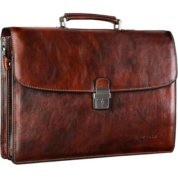 Banuce Leather Briefcase for Men with Lock
